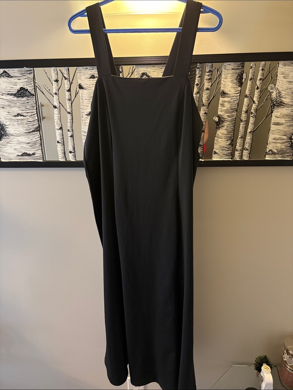 SHEIN Black Square-Neck Maxi Dress with Wide Straps